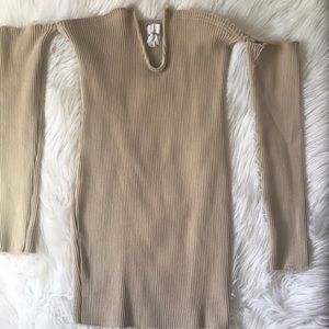 Plus size tan bare shoulder dress